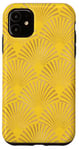 Coque pour iPhone 11 Ambre Glow Jaune Orange Art Déco Motif éventail