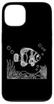 Coque pour iPhone 13 Line Art Poisson & Ichtyologiste Faux Percula Poisson Clown