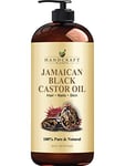 Handcraft Blends Jamaican Black Castor Oil - 473 ml - 100% Pure and Natural - Premium Grade Carrier Oil, Hair and Body Oil - for Hair Growth, Eyelashes and Eyebrows - Expeller-Pressed and Hexane-Free