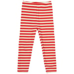 The New Siblings GOTS Fro Uni Rib Leggings Poppy Red Striped | Röd | 104 cm