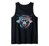 Monkey DJ Gift Men party Disco Concert Music Deejay Tank Top