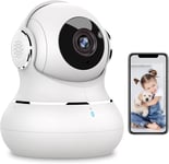 Littleelf Security Camera Indoor, 2K Pet Dog Cameras 1Pack-2.4Ghz, White