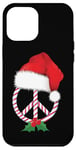 Coque pour iPhone 15 Plus Signe de paix de Noël Canne à sucre Père Noël Symbole de pai