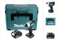 Akkukäyttöinen iskuporakone Makita DTD 155 G1J 18 V 140 Nm 1/4" + 1 x 6,0 Ah -akku + Makpac - ilman laturia