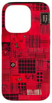 Coque pour iPhone 14 Pro Carte mère vintage à carreaux rouge