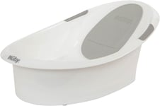 Newborn Baby Bath with Built in Anti-Slip Support and Soft Headrest, White