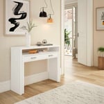 Usinestreet - Table console bureau mobile 99 cm (largeur) x 88 cm (hauteur) x 36 cm (profondeur) - Artik blanc