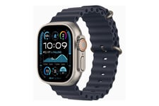 Apple Watch Ultra 2 - naturlig titan - smart klocka med Ocean-band - marinblå - 64 GB