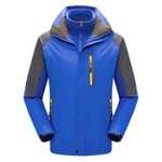 SCYDAO Veste De Ski pour Hommes Chauds Softshell en Polaire Doublure Hiver Manteau De Neige Montagne Coupe-Vent À Capuche Imperméable,Bleu,S