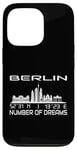 Coque pour iPhone 13 Pro Coordonnées GPS Allemagne vacances capitale Berlin Skyline