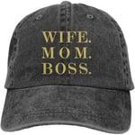 Eoinch Wife Mom Boss Sandwich Cap Denim Hats Baseball Cap