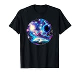 Book Galaxy Star Stars Pattern Print T-Shirt