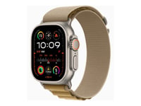 Apple Watch Ultra 2 - 49 Mm - Titanium Naturel - Montre Connectée Avec Boucle Alpine - Textile - Ocre - Taille Du Bracelet : S - 64 Go - Lte, Wi-Fi 4, Uwb, Bluetooth - 4g - 61.4 G