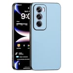 TAUYN Coque pour Oppo Reno 12 Pro 5G / Reno12 Pro 5G, Ultra-Fin Premium PU Cuir Back et Monture en Silicone Souple Etui, Antichoc, Anti-Rayures Bumper Housse. - Bleu