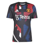 Manchester United Tränings T-Shirt Pre Match - Svart/Mufc Red/Vit - adidas, storlek Small