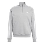 adidas Men's Essentials Fleece 3-Stripes 1/4-Zip Sweatshirt, Medium Grey Heather, XL