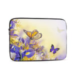 Laptop Case,10-17 Inch Laptop Sleeve Case Protective Bag,Notebook Carrying Case Handbag for MacBook Pro Dell Lenovo HP Asus Acer Samsung Sony Chromebook Computer,Blue Irises White Flowers Butt 10 inch