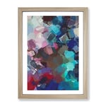 Escape The Mist Abstract Framed Print for Living Room Bedroom Home Office Décor, Wall Art Picture Ready to Hang, Oak A4 Frame (34 x 25 cm)