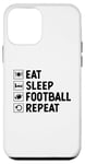 Coque pour iPhone 12 mini Eat Sleep Football Repeat Footballeur Sports