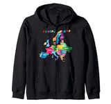 Map of Europe with national flags, the European countries Zip Hoodie