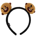 Concept One Bt21 Line Friends 3D Plush Embroidered Womens Headband, Black/Brown, One Size