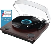 Vinyl Record Player with Bluetooth In & Out | Premium Cartridge | USB Recordi...