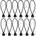 12 Pcs Black Tarpaulin Bungees Balls Tarp Bungee Cord for Banner, Tarpaulins, Pavilions, Tents, Tent Bungee Hooks, Tarpaulin Holder, Flag Poles