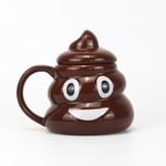 DUKAILIN Espresso Cups Cartoon Smiling Poop Cup Tea Coffee Cup Funny Humor 3D with Handle Lid Tea Office Cup Drink