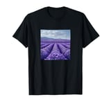 Lavender Fields In Bloom Vintage Landscape Graphic T-Shirt