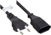 Euro-Förlängning Euro-Kontakt Typ C (Rak) Till Euro-Uttag (Rak), Svart, 0,75 Mm², 0,2 M, Good Connections® (P0300-S002)