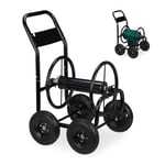 Devidoir tuyau arrosage enrouleur de jardin chariot d'arrosage 4 roues acier