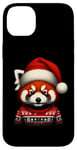 Coque pour iPhone 14 Plus Panda rouge avec bonnet de Père Noël Zoo Keeper Lover