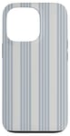 Coque pour iPhone 13 Pro Motif géométrique rayé blanc et bleu clair