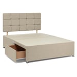 Return - Universal Linen Divan Base, Double Cream with 2 Drawers