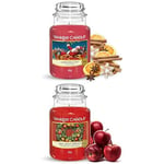 Bundle of Yankee Candle Scented Candles | Christmas Eve Large Jar Candle | Red Apple Wreath Large Jar Candle | Long Burning Scented Candles: up to 150 Hours