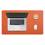 DOBAOJIA Sous-Main Bureau, Tapis de Bureau, Tapis de Clavier et Souris, Tapis de Portable, Pad Écriture, Mouse Pad, pour Bureau/Maison/Gaming, PU Étanche + Suède Antidérapant 60 x 35cm (Mandarine)