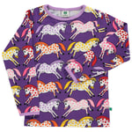 Småfolk Mönstrad Långärmad T-shirt Med Hästar Purple Heart | Lila | 7-8 years