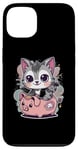 Coque pour iPhone 13 Chat kawaii avec tirelire