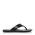 Dune London Mens FRED Toe Post Sandals - Black Leather (archived) - Size UK 10