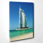 Big Box Art The Burj al Arab Dubai Canvas Wall Art Print Ready to Hang Picture, 30 x 20 Inch (76 x 50 cm), Multi-Coloured