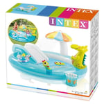 Intex Gator Childrens Activity Water Play Centre Paddling Pool Slide Spray