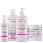 Kerargan - Ensemble Volumisant Shampoing, Après-shampoing, Masque & Sérum à la Biotine & Collagène pour Cheveux Plats, Fins et Ternes - Volume et Brillance - Sans Sulfate & OGM - 3x500ml & 1x100ml