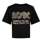 AC/DC Womens/Ladies Highway To Hell Logo Boxy Crop Top - M