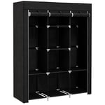 HOMCOM Armoire penderie Multi-Rangement - dim. 125L x 43l x 162,5H cm - Acier Noir Non tissé Noir