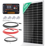 ECO-WORTHY Kit de Panneau Solaire 170W 12V pour Camping-car, Fourgon Aménagé, Maison, Bateau, Jardin Remorque: Panneau Solaire 170W*1+Contrôleur 30A PWM+Supports de Montage en Z+Câble Solaire 5m