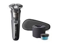 Philips Shaver Series 5000 S5887/50 Elektrisk Rakapparat För Våt- Och Torrakning, Roterande Rakhuvud, Grå, Steelprecision Blades, Sh71, 2 År, Batteri