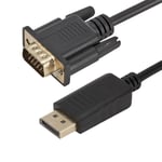 câble adaptateur DP vers VGA mâle vers mâle de 1.8m,convertisseur pour ordinateur portable,moniteur HDTV,projecteur - Type DP to VGA Cable-1,8m