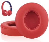 Link Dream Replacement Earpads for Beats Solo 2 Solo 3 - Replacement Ear Cushions Memory Foam Ear Pads Cushion Cover for Solo 2 & Solo 3 Wireless Headphones (Red)