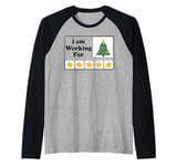 I Am Working For Christmas Break 5 Stars Xmas Tree Raglan Baseball Tee