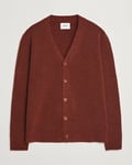 NN07 John Wool Knitted Cardigan Rust Red